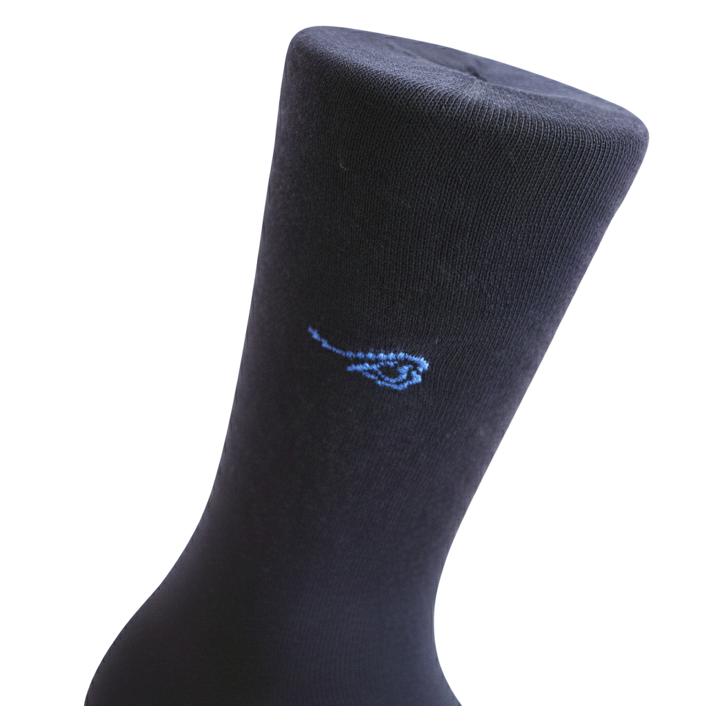 Louluu Men Plain Dark Blue Colour Bamboo Socks