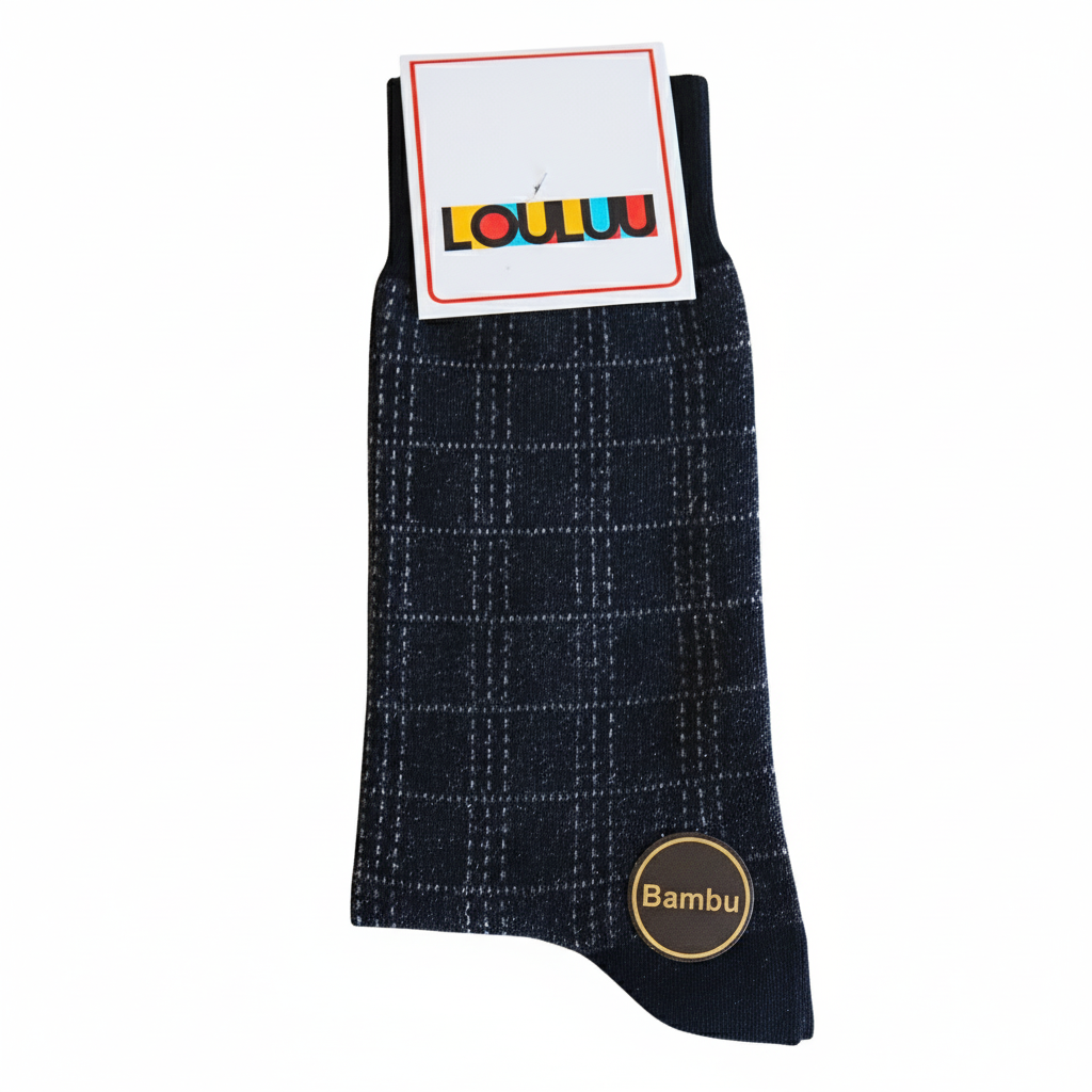 Louluu Men Quad Black Colour Bamboo Socks