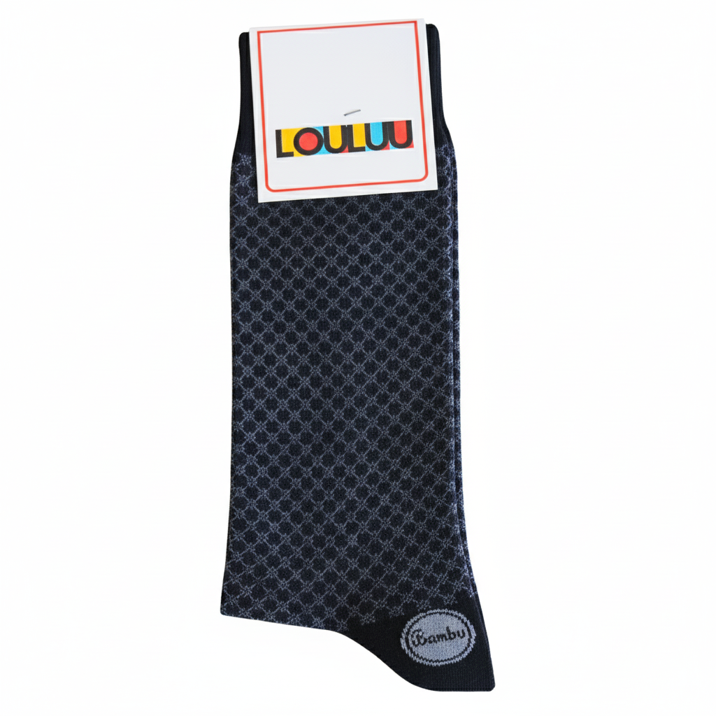 Louluu Men Roan Black Colour Bamboo Socks