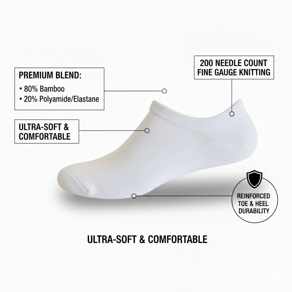 Louluu Men White Color Sneaker Socks
