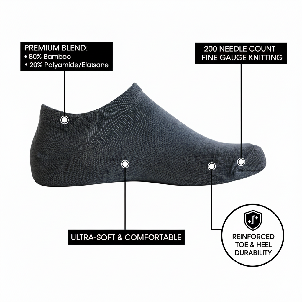 Louluu Men Grey Color Sneaker Socks