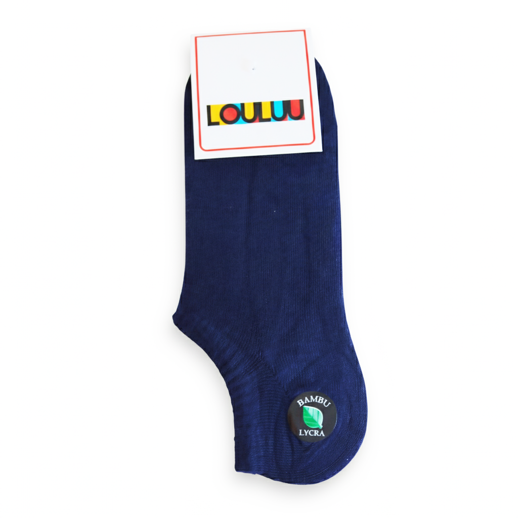 Louluu Men Navy Color Sneaker Socks
