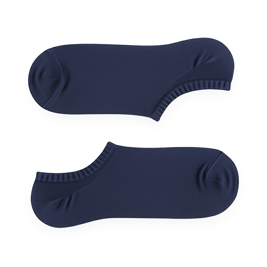 Louluu Men Navy Color Sneaker Socks