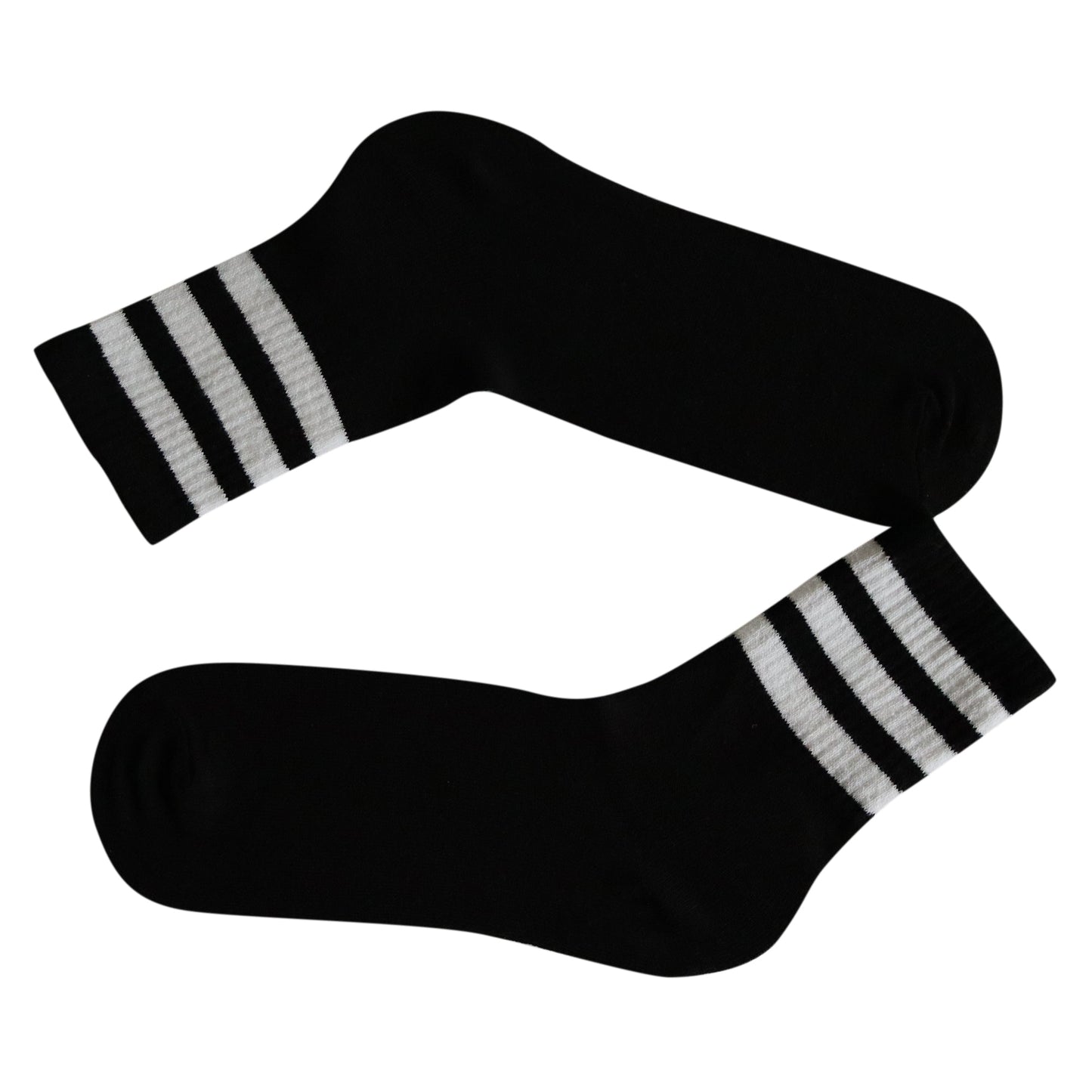 Louluu women's cotton Black tennis socks — breathable — front view | Louluu
