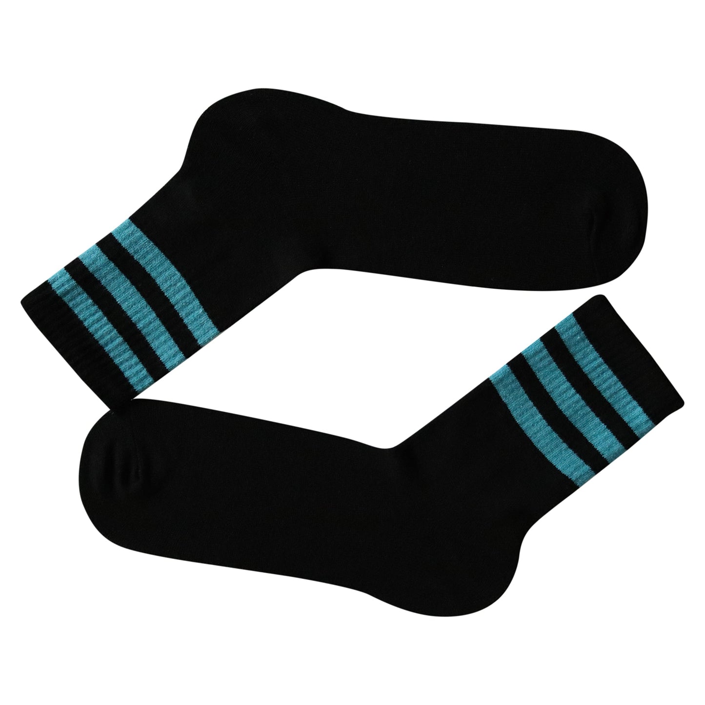 Louluu women's cotton Black tennis socks — breathable — front view | Louluu
