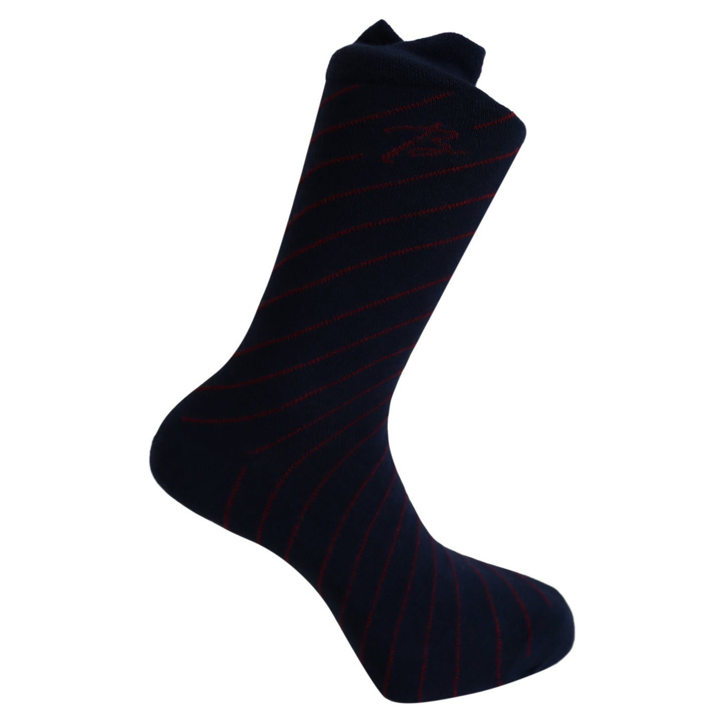 Louluu Men Cotton Dark Blue Stripped Crew Socks