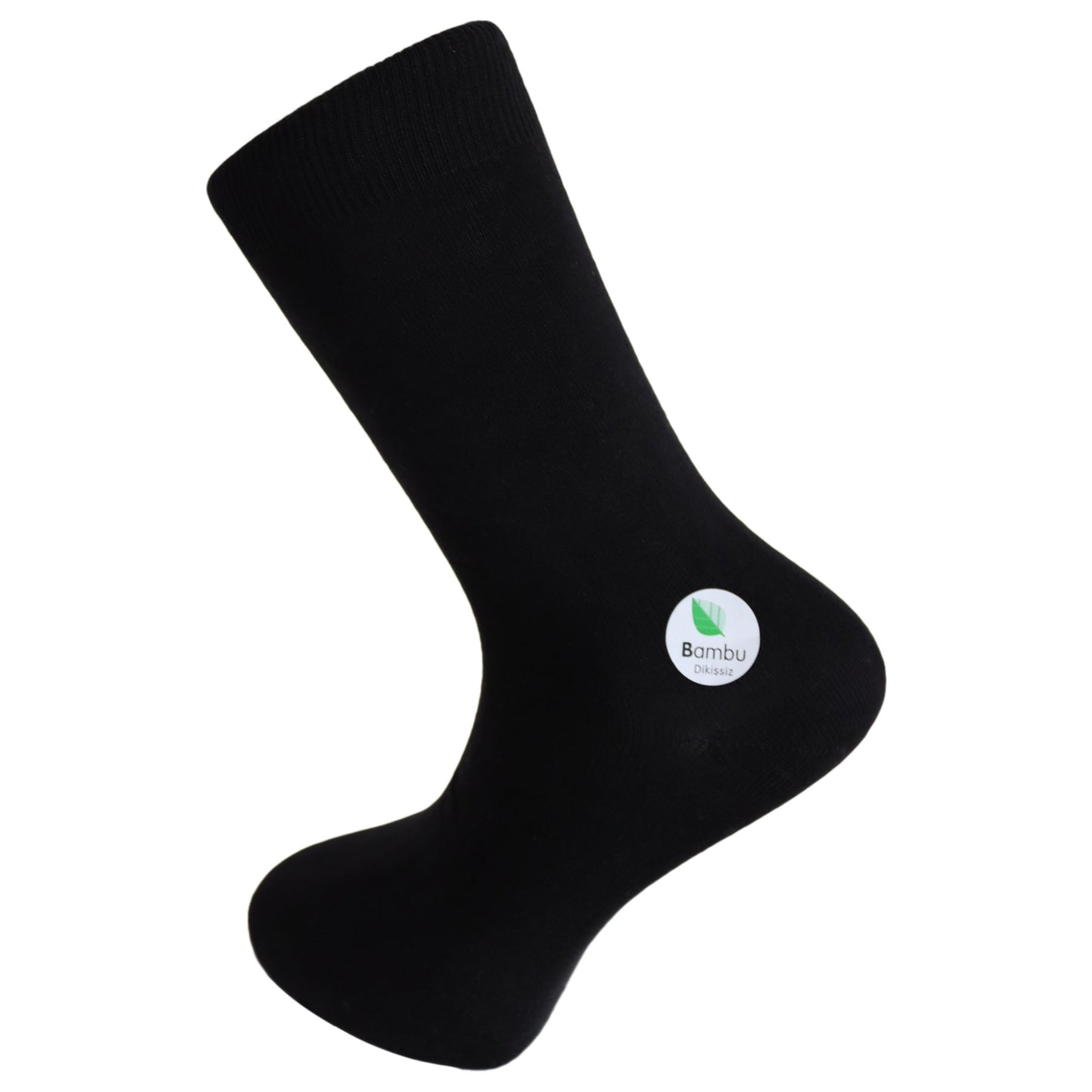 Louluu Bamboo Black Color Men Crew Socks