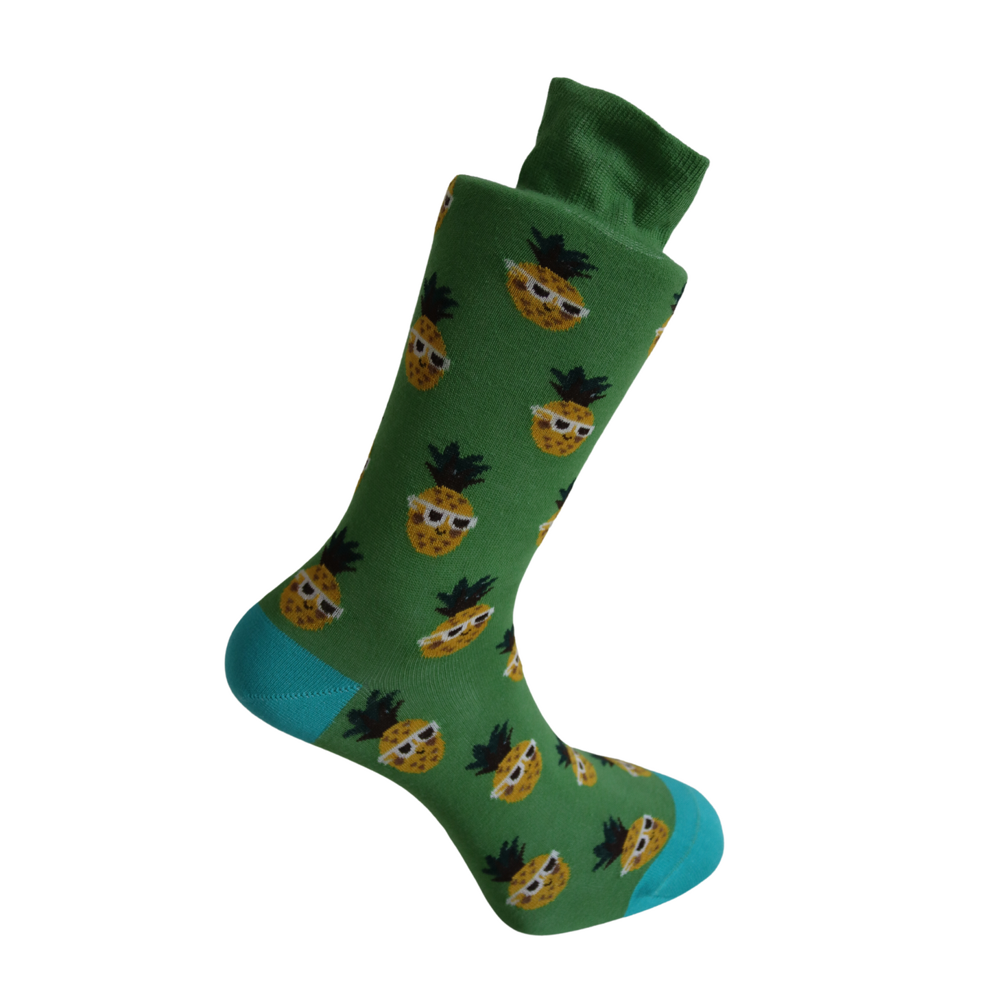 Louluu Men Ananas Green Colour Crew Socks