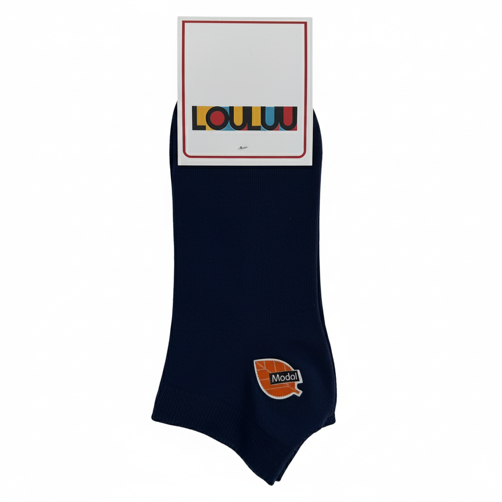 Louluu Men Navy Modal Low Cut Socks