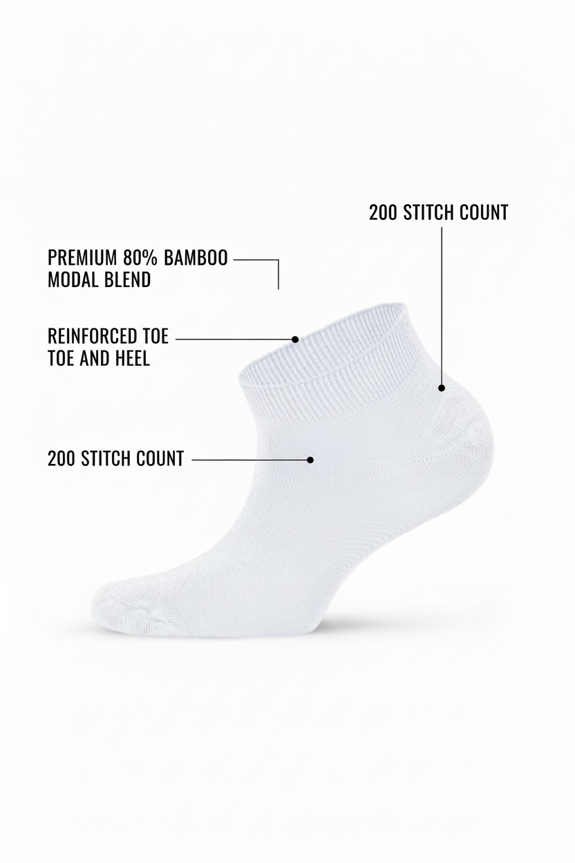 Louluu Men White Modal Low Cut Socks
