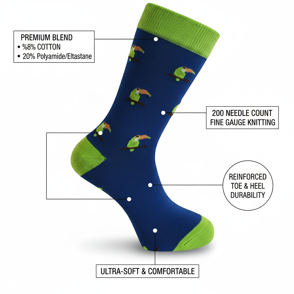 Louluu Colourful Cotton Crew Socks for men