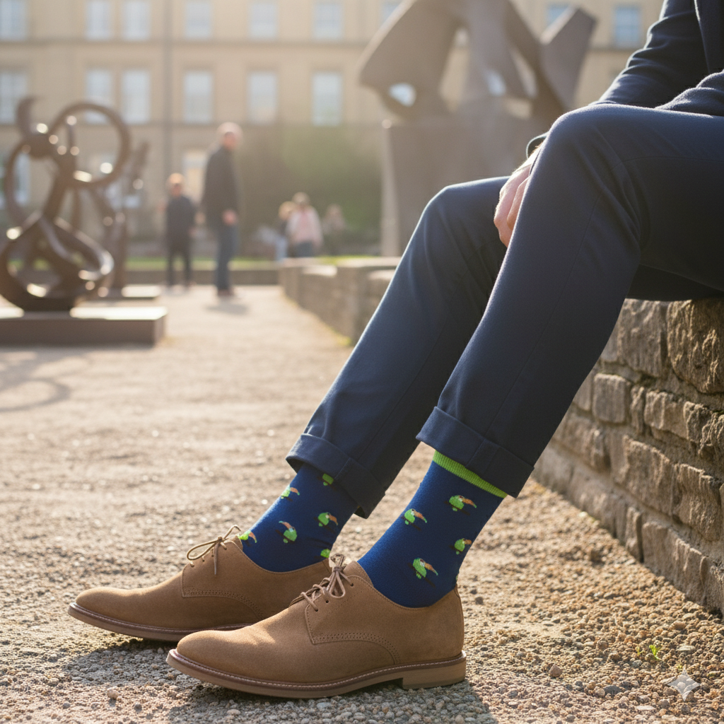 Louluu Colourful Cotton Crew Socks for men