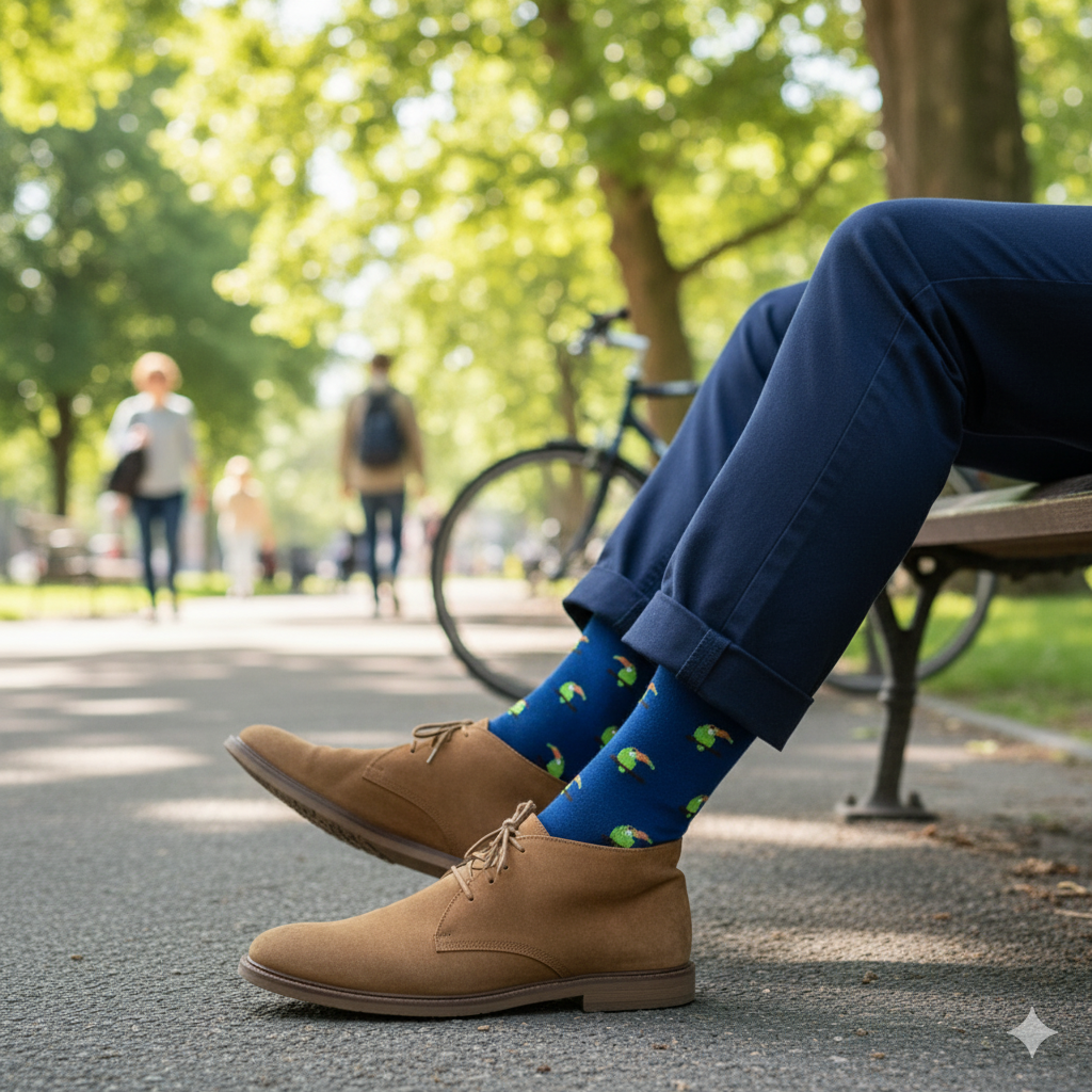 Louluu Colourful Cotton Crew Socks for men
