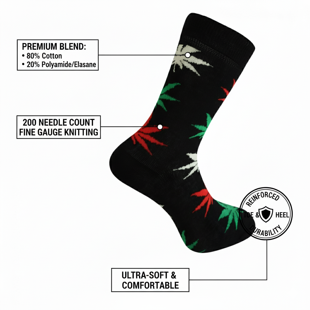 Louluu Weed Crew Socks