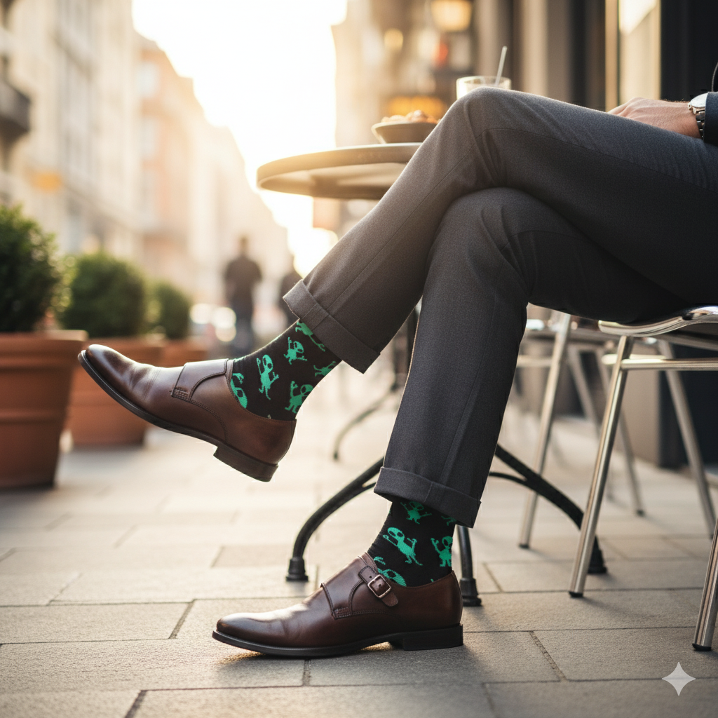 Louluu Colourful Cotton Crew Socks for men