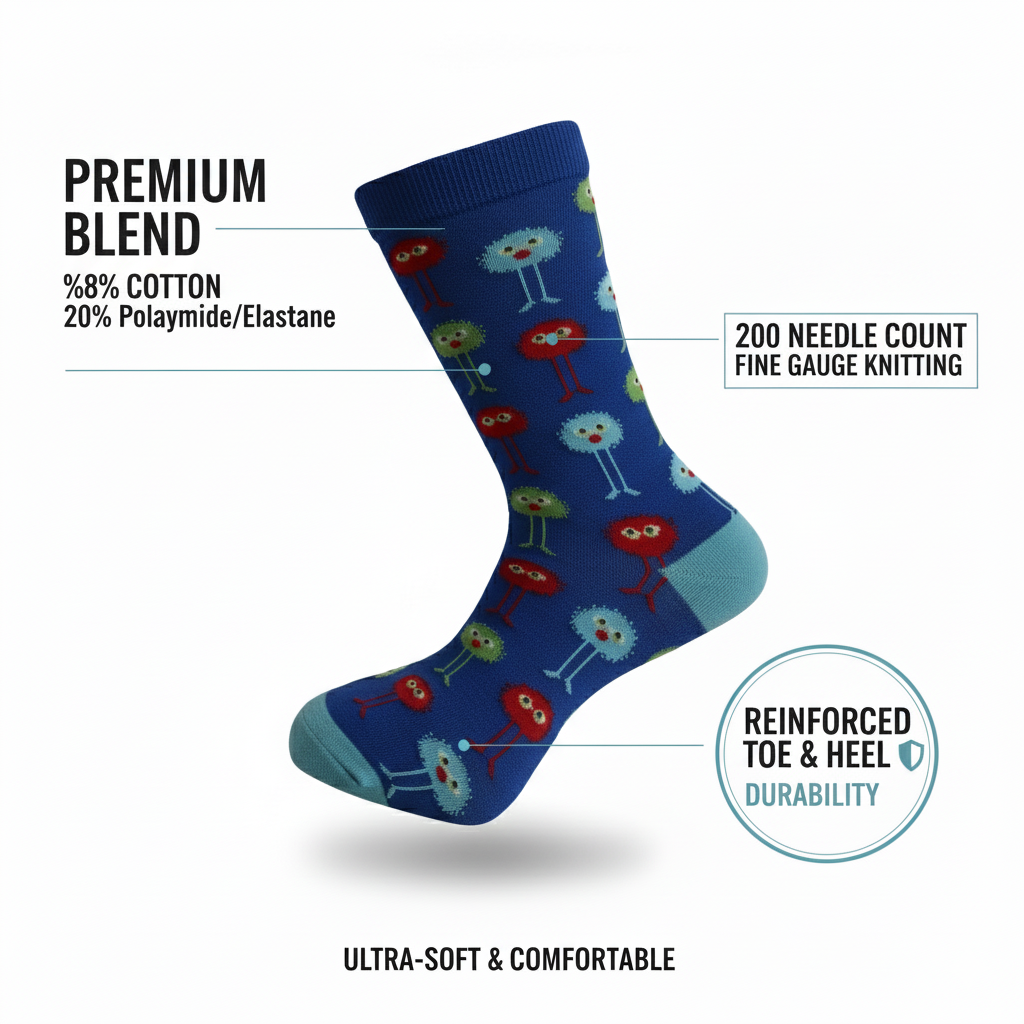 Louluu Colourful Cotton Crew Socks for men