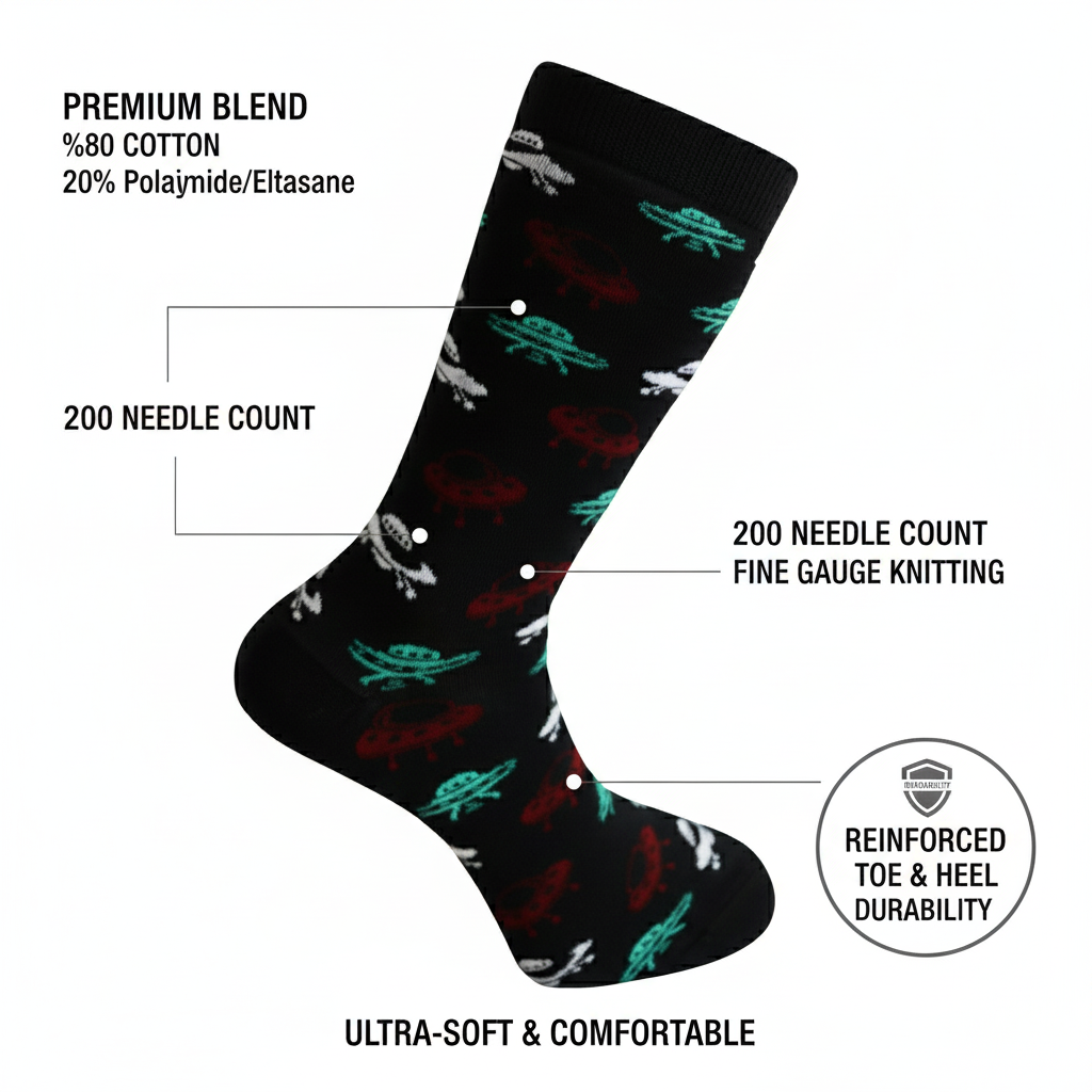 Louluu Colourful Cotton Crew Socks for men