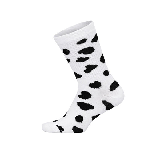 Louluu women's combed cotton White Dot tennis socks — close-up of fabric texture, UK sizes available at Louluu