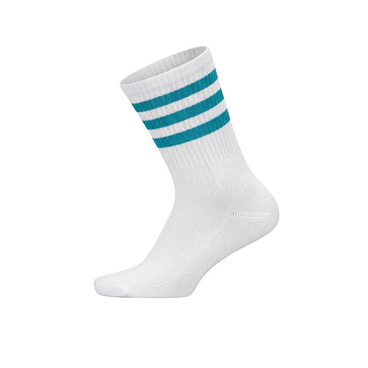Louluu women's cotton White tennis socks — breathable — front view | Louluu