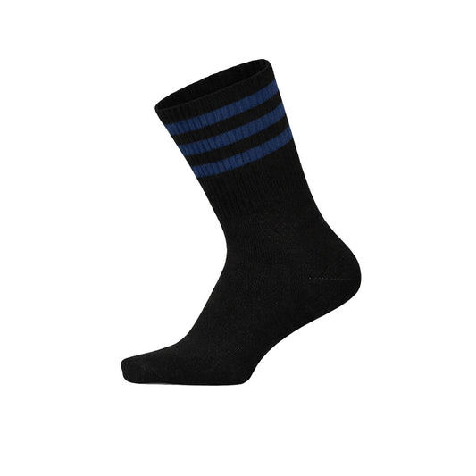 Louluu women's cotton Black tennis socks — breathable — front view | Louluu