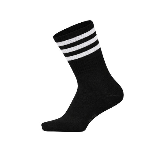 Louluu women's cotton Black tennis socks — breathable — front view | Louluu