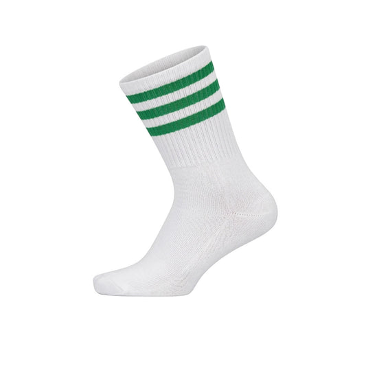 Louluu women's cotton White tennis socks — breathable — front view | Louluu