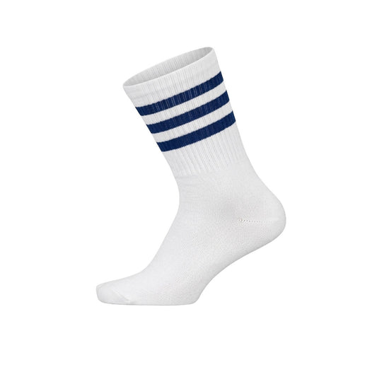 Louluu women's cotton White tennis socks — breathable — front view | Louluu