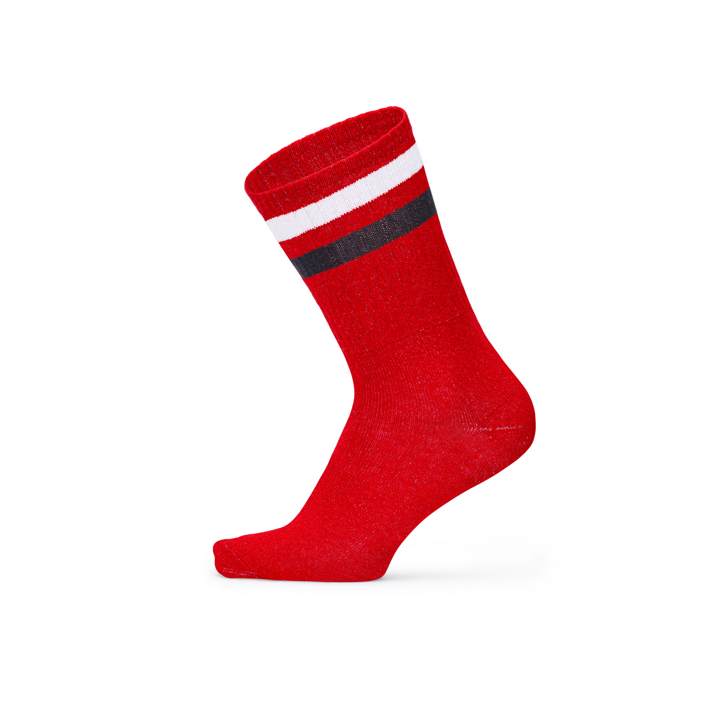 Louluu women's cotton Red Stripe ankle socks — front view | Louluu