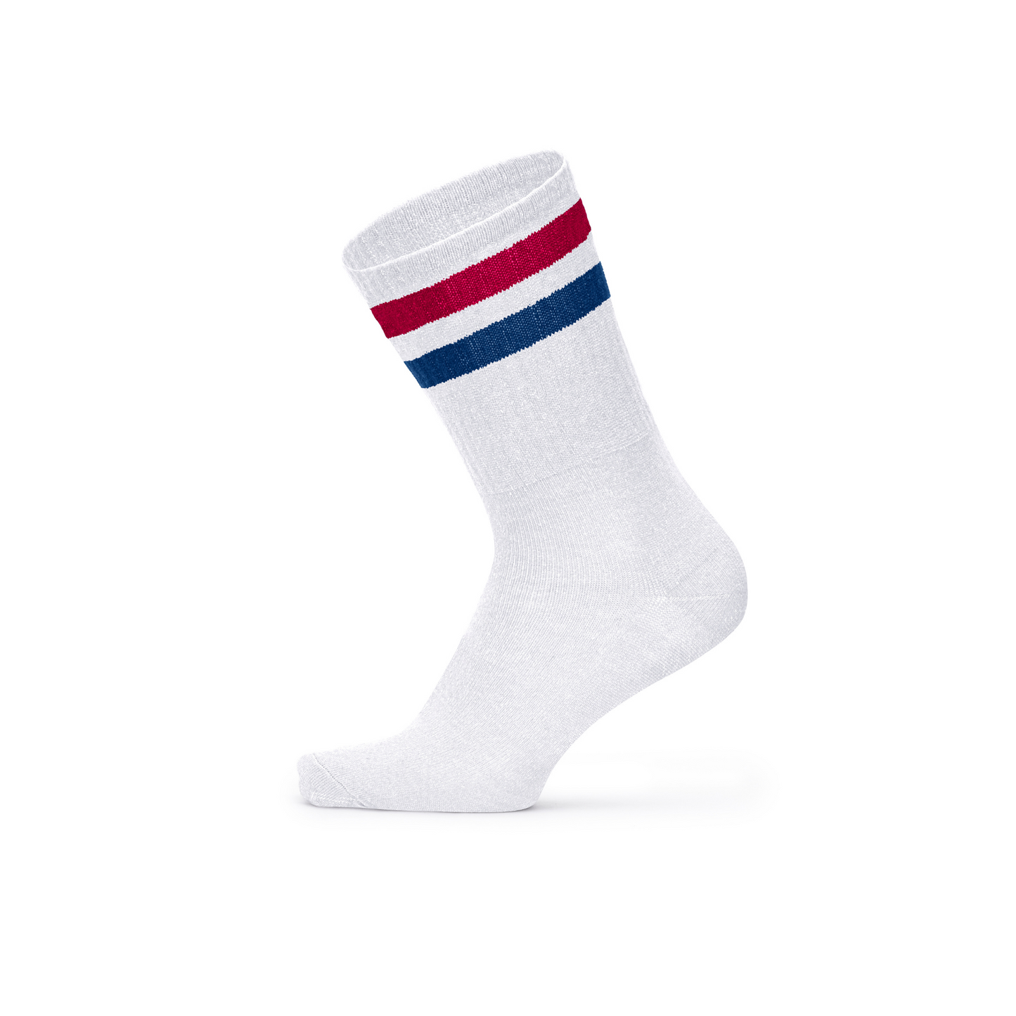 Louluu women's cotton White Stripe ankle socks — front view | Louluu