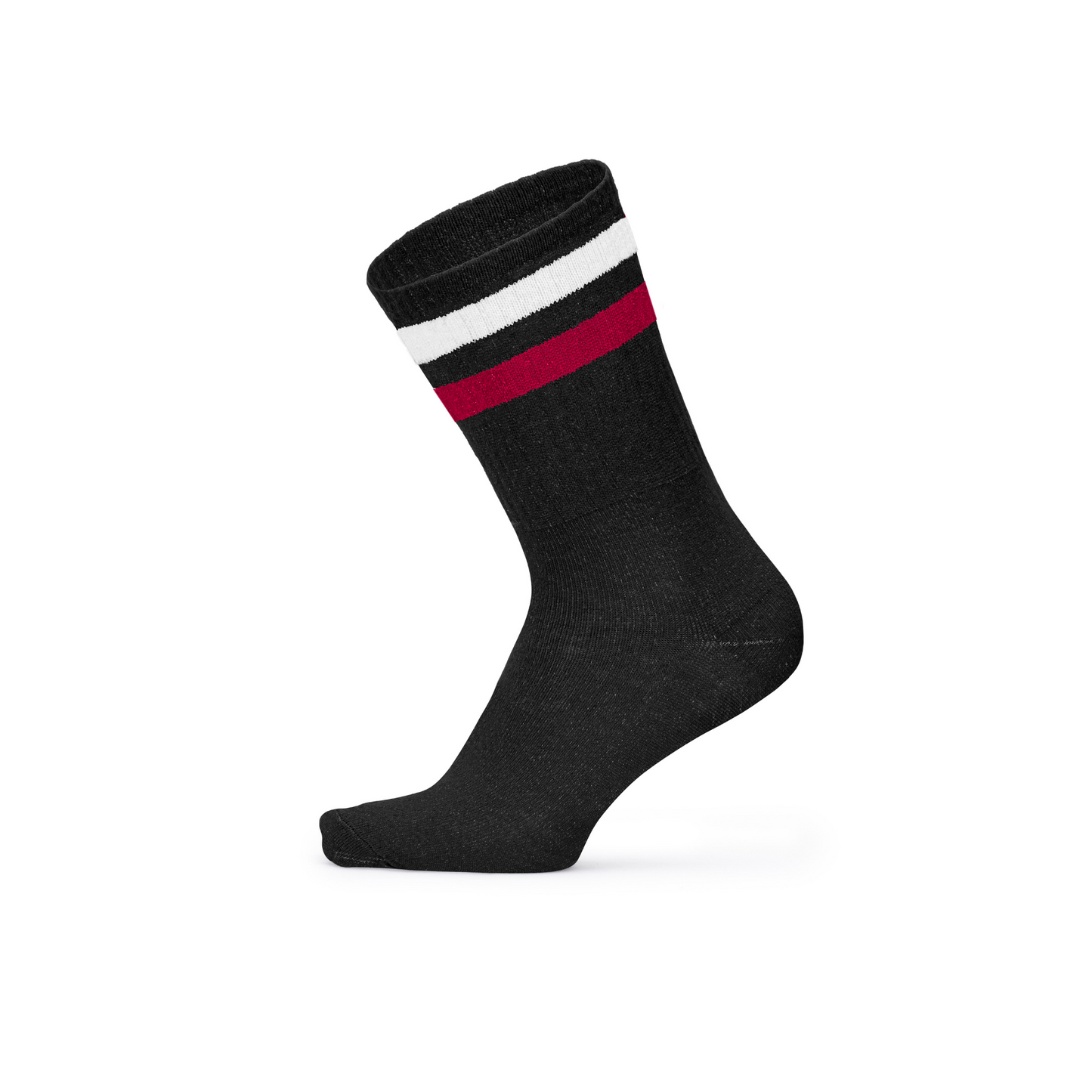Louluu women's cotton Black Stripe ankle socks — front view | Louluu