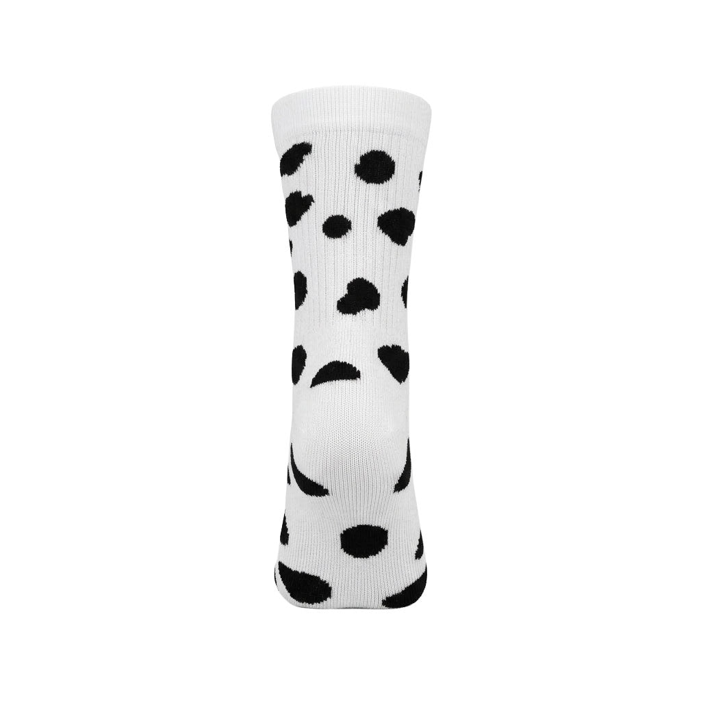 Louluu women's combed cotton White Dot tennis socks — close-up of fabric texture, UK sizes available at Louluu