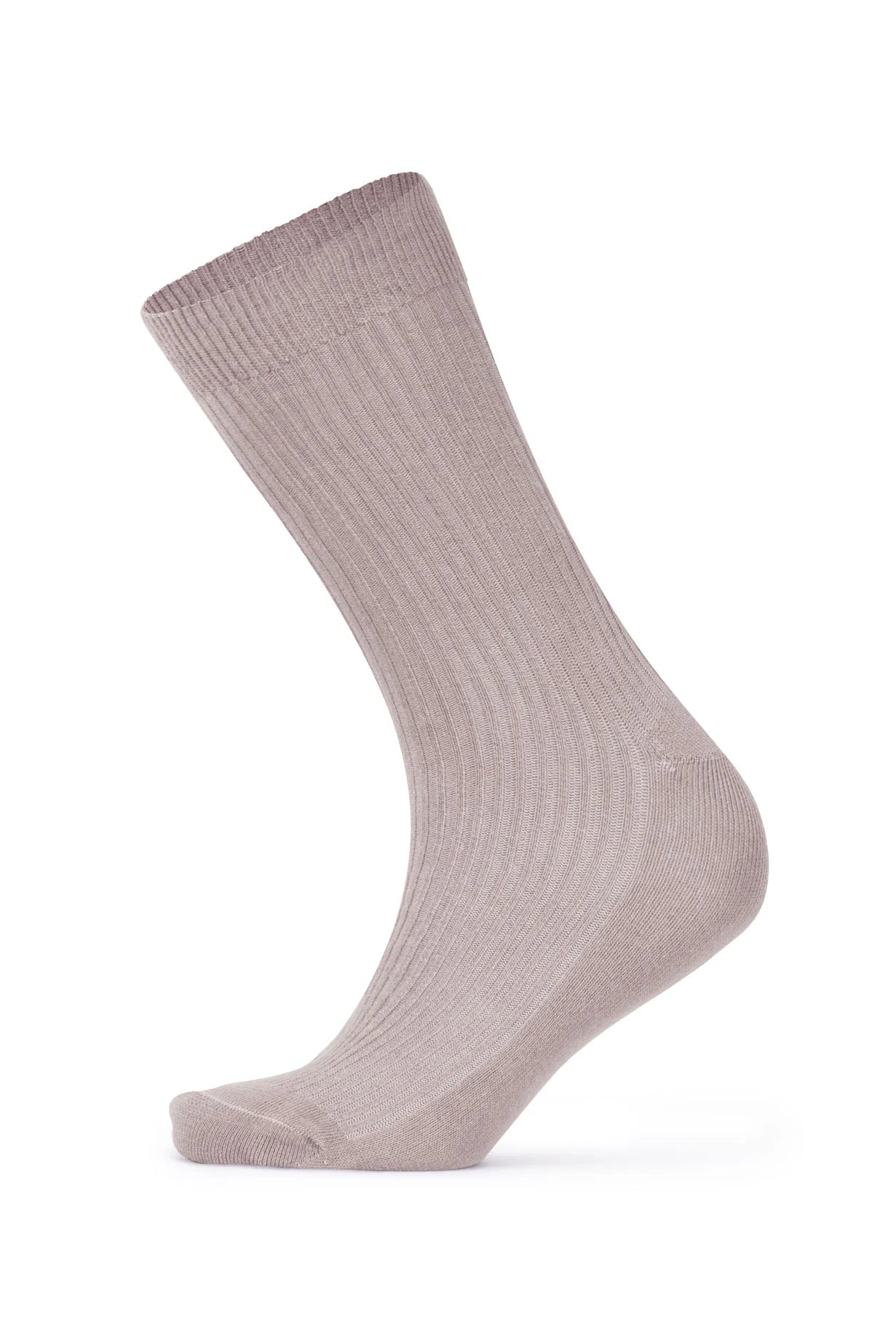 Louluu women's combed cotton Beige socks — ribbed & breathable — front view | Louluu
