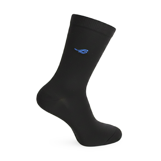 Louluu men's bamboo Plain Black socks — front view | Louluu