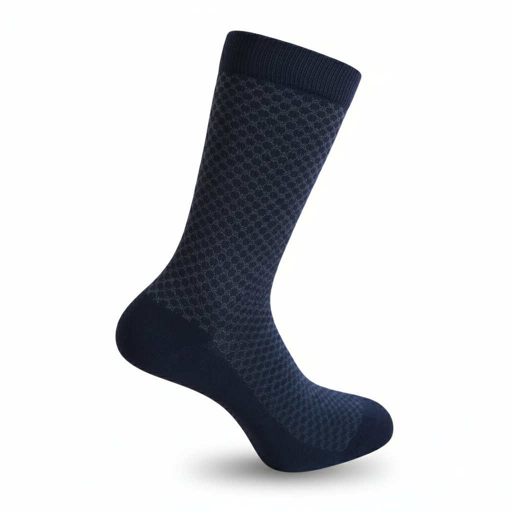 Louluu men's bamboo Roan Dark Blue socks — front view | Louluu