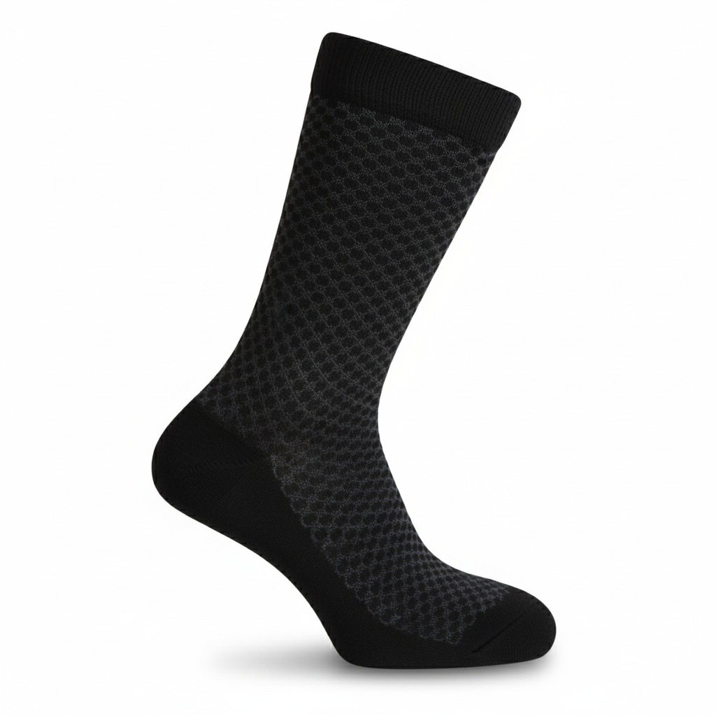 Louluu men's bamboo Roan Black socks — front view | Louluu