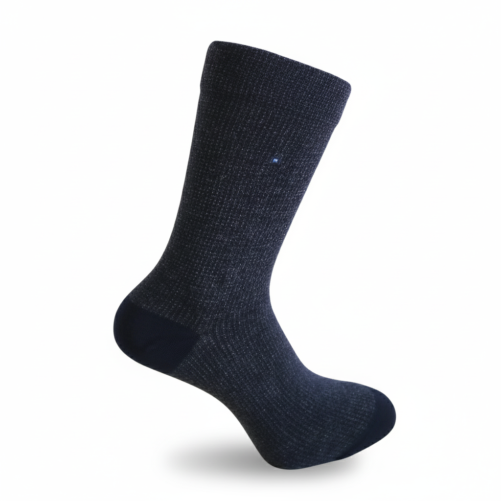 Louluu men's bamboo Wave Dark Blue socks — front view | Louluu