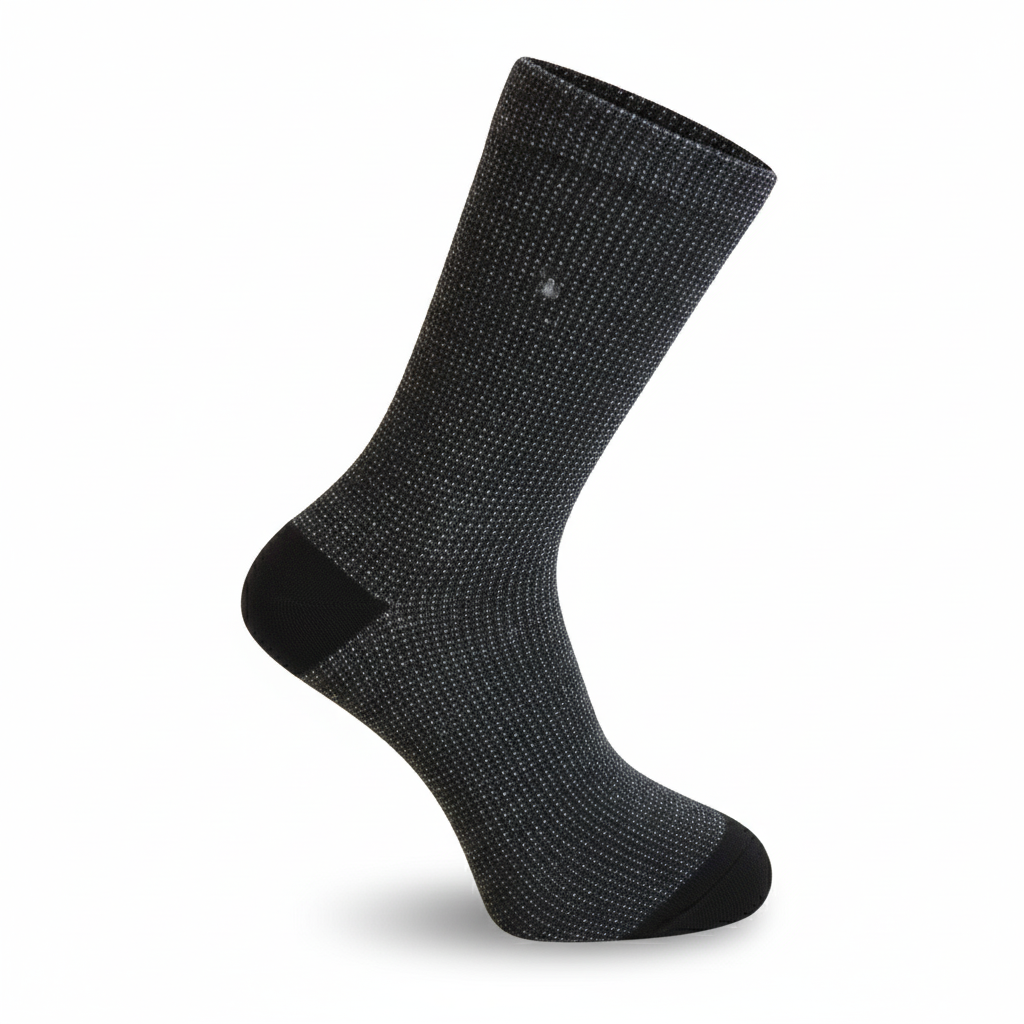 Louluu men's bamboo Wave Black socks — front view | Louluu