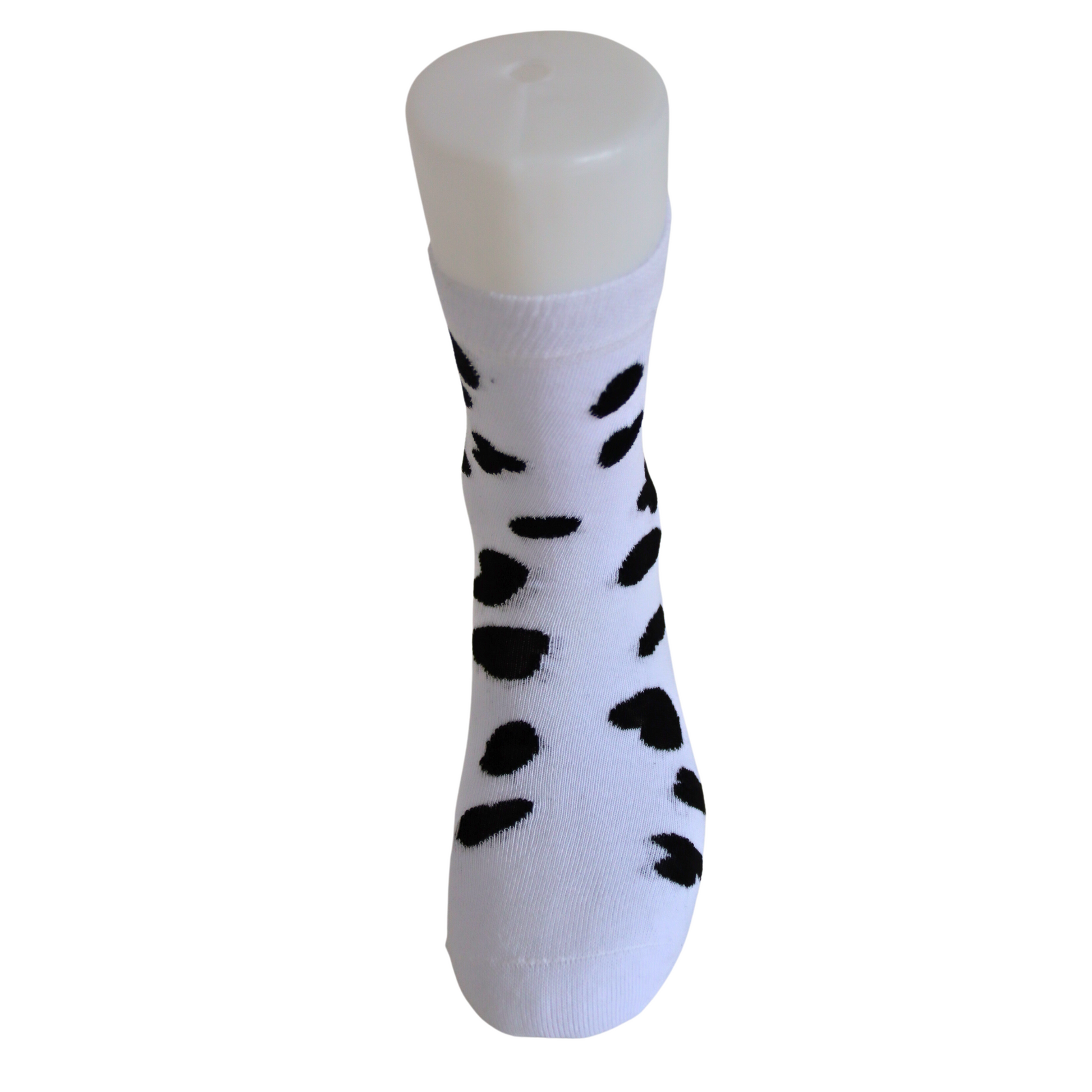 Louluu Women Big Dot White Colour Tennis Socks