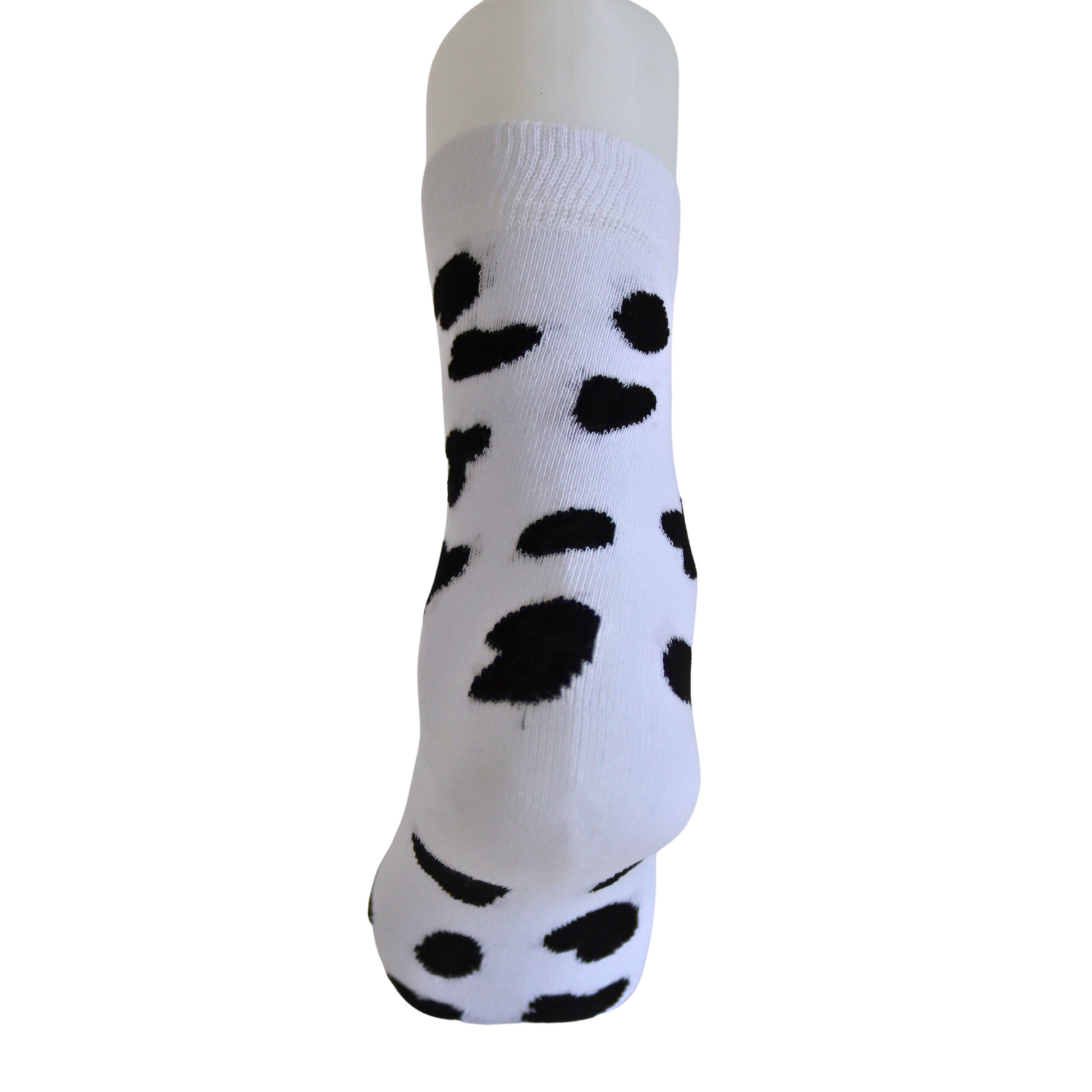 Louluu Women Big Dot White Colour Tennis Socks