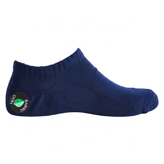 Louluu Men Navy Color Sneaker Socks