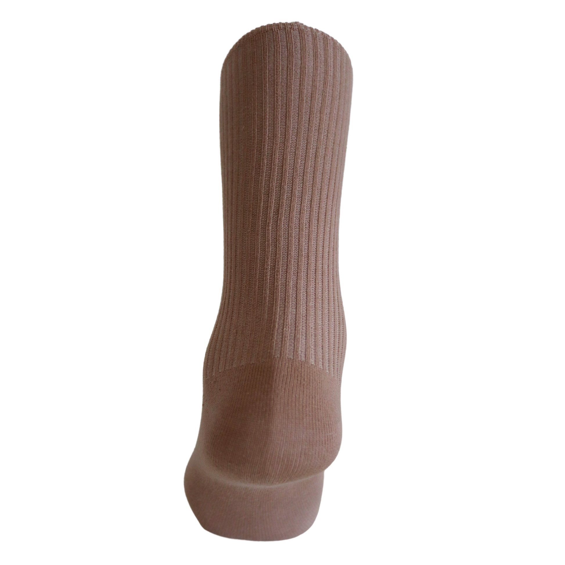 Louluu Women Classic Beige Ribbed Cotton Socks