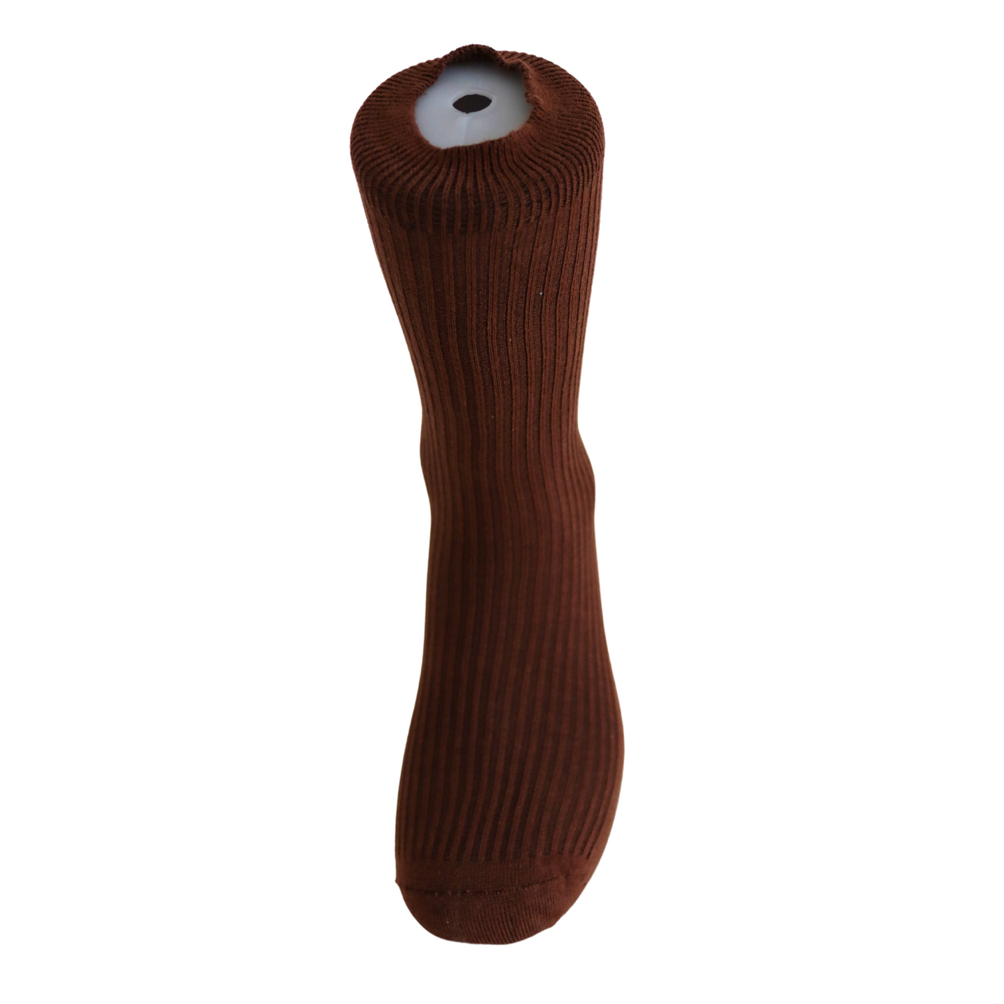 Louluu Women Classic Cream Ribbed Cotton Socks
