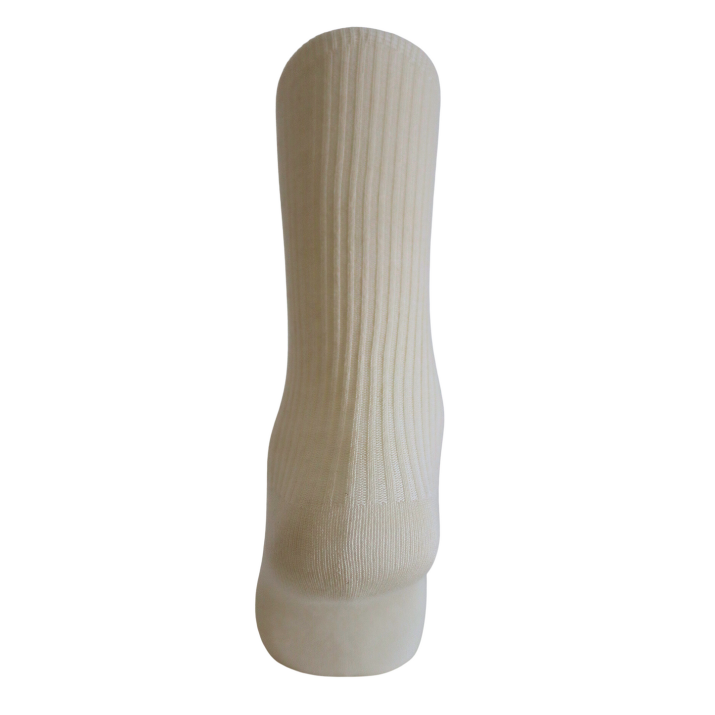 Louluu Women Classic Cream Ribbed Cotton Socks