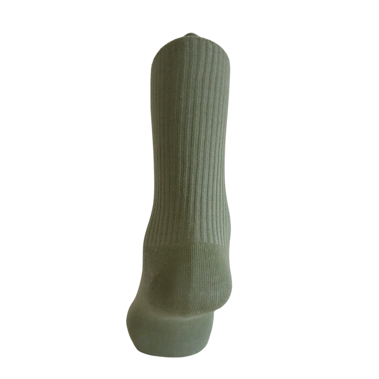 Louluu Women Classic Green Ribbed Cotton Socks