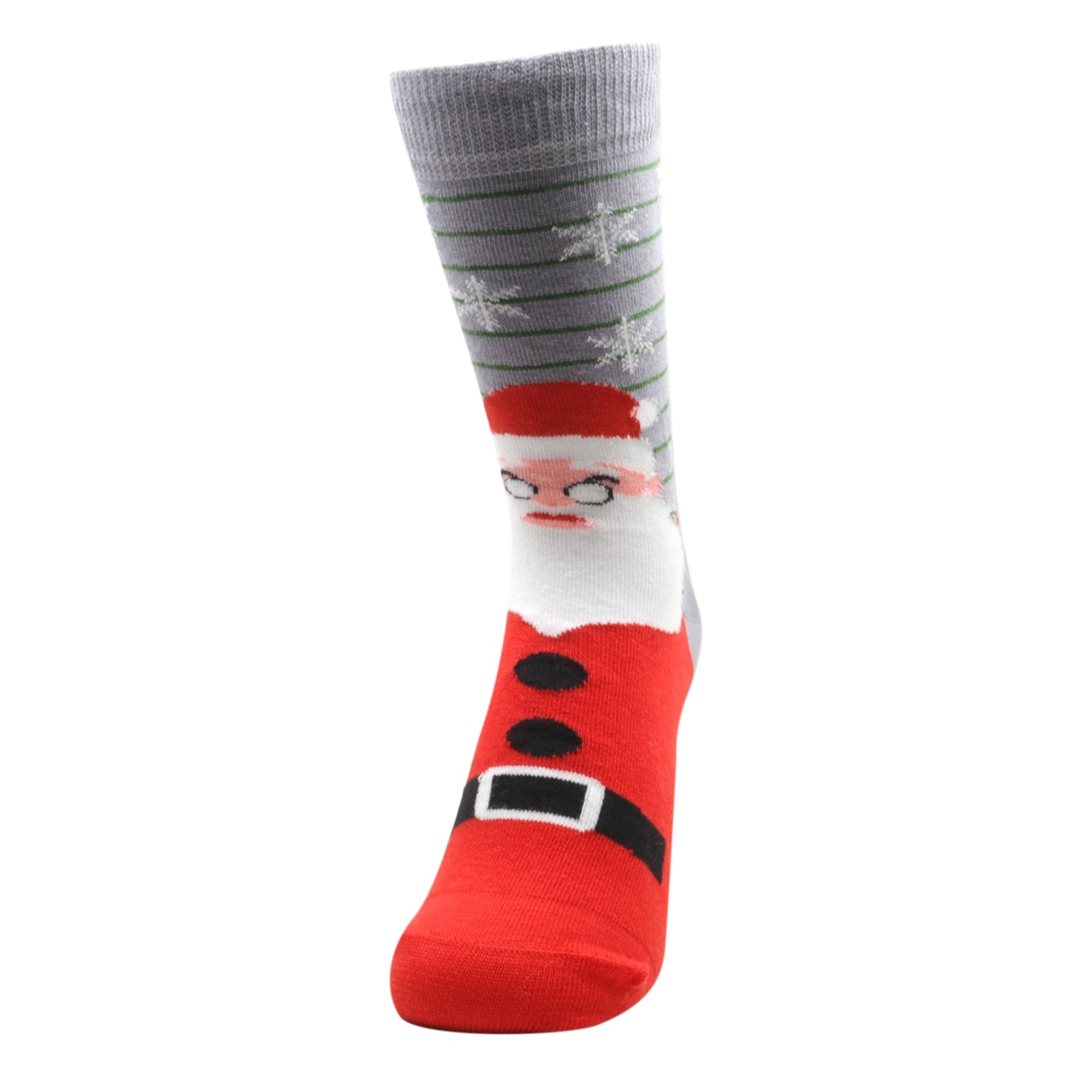 Louluu unisex combed cotton Red Christmas socks — breathable — front view | Louluu