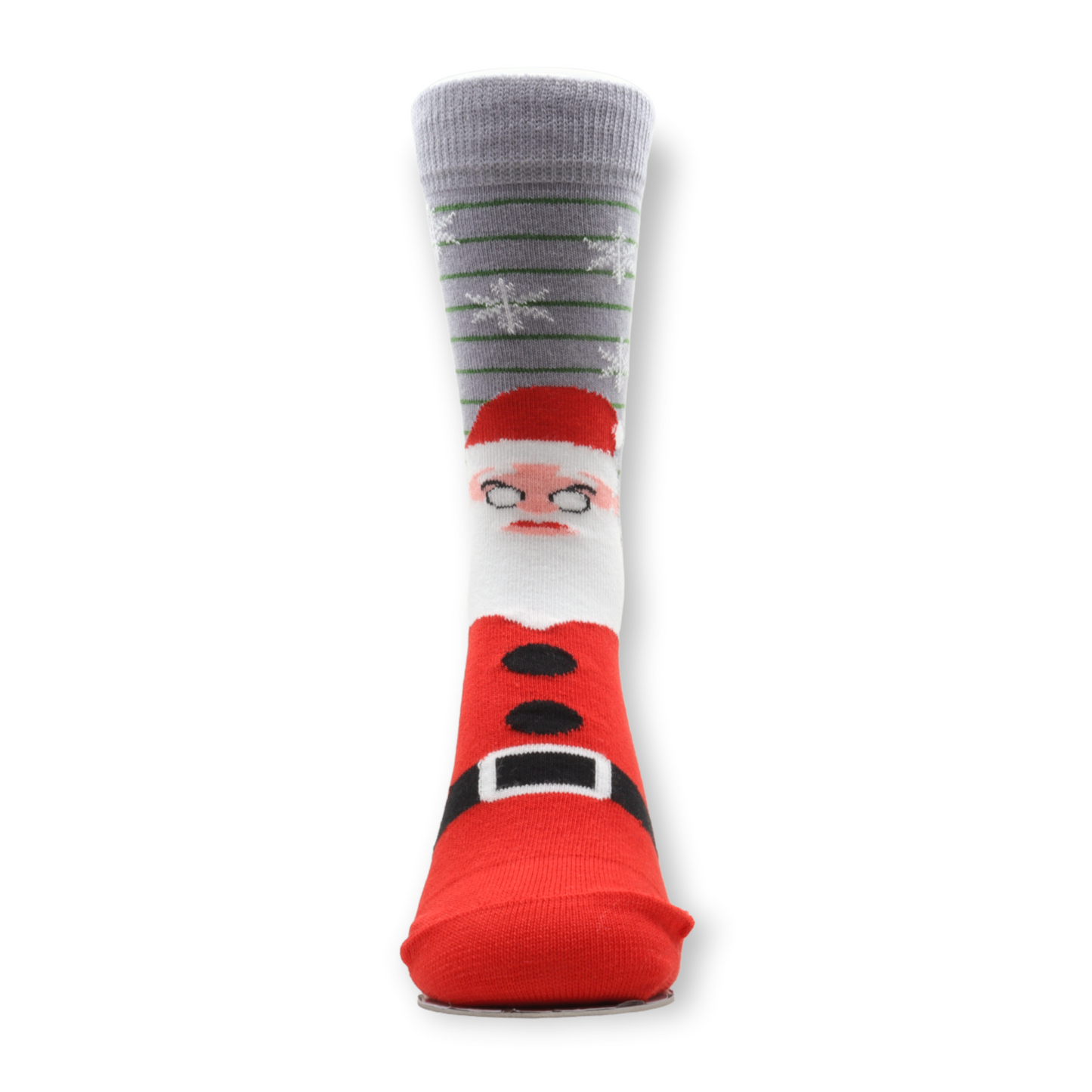 Louluu unisex combed cotton Red Christmas socks — lifestyle on feet