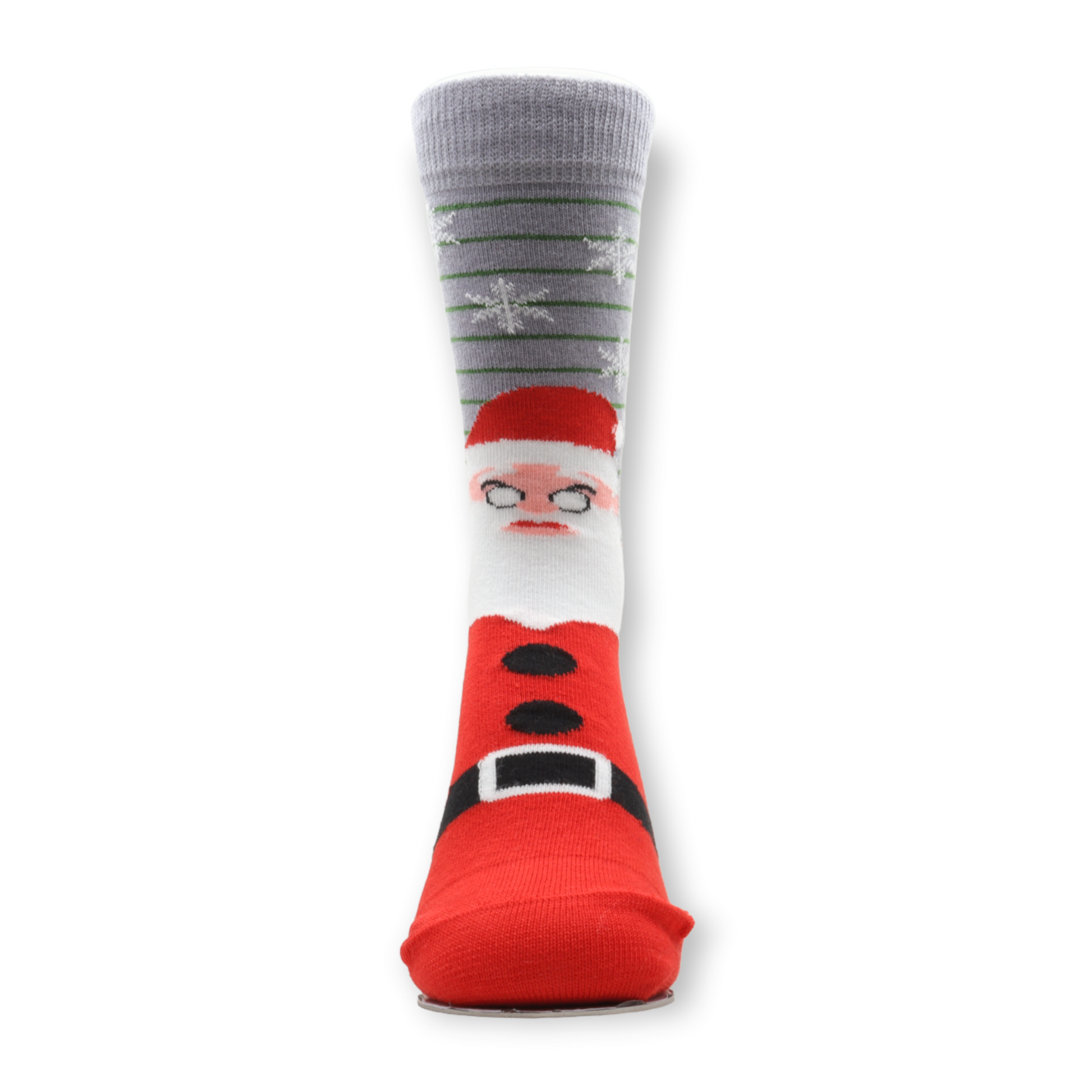 Louluu unisex combed cotton Red Christmas socks — lifestyle on feet