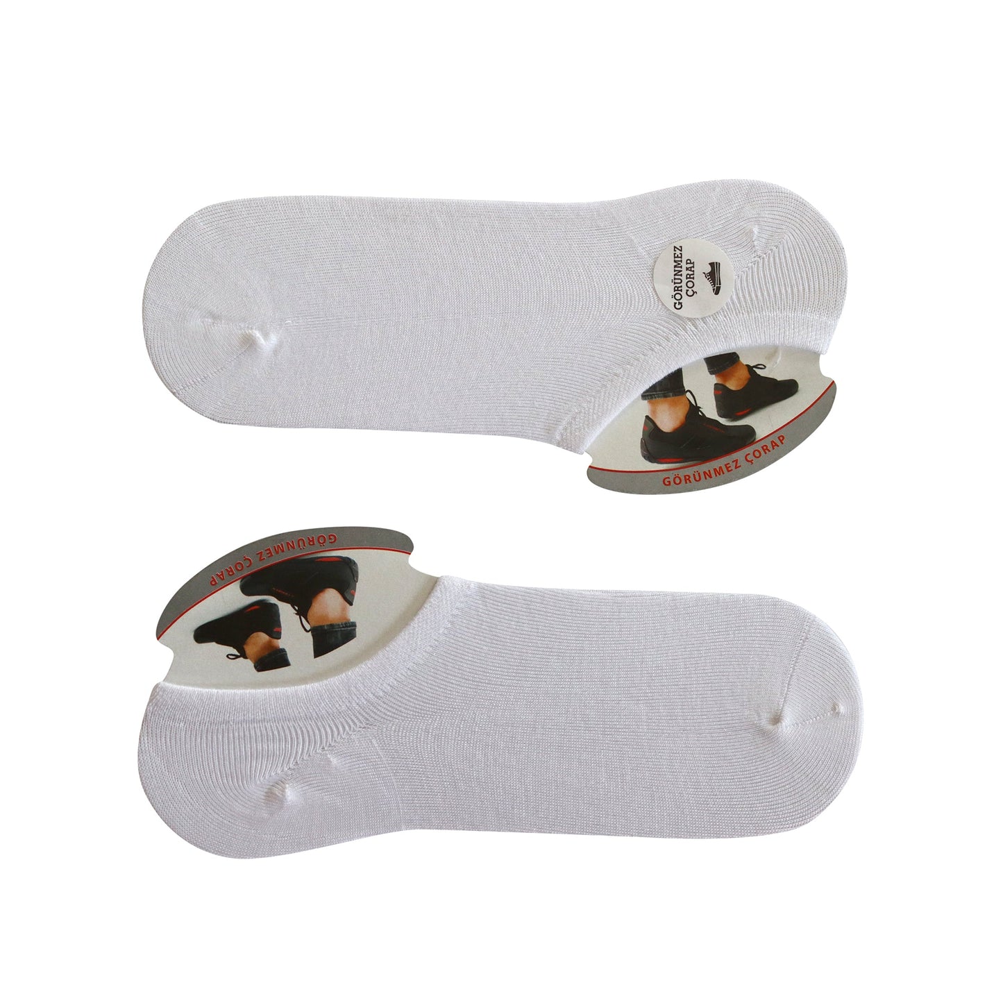 Louluu Men White Color Sneaker Socks