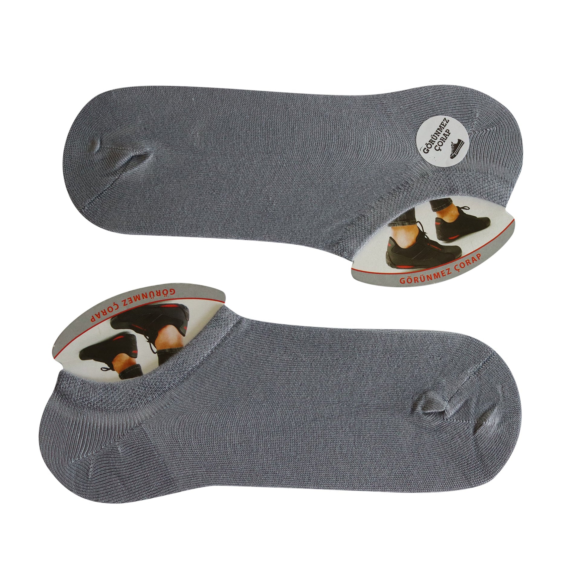 Louluu Women Grey Color Sneaker Socks