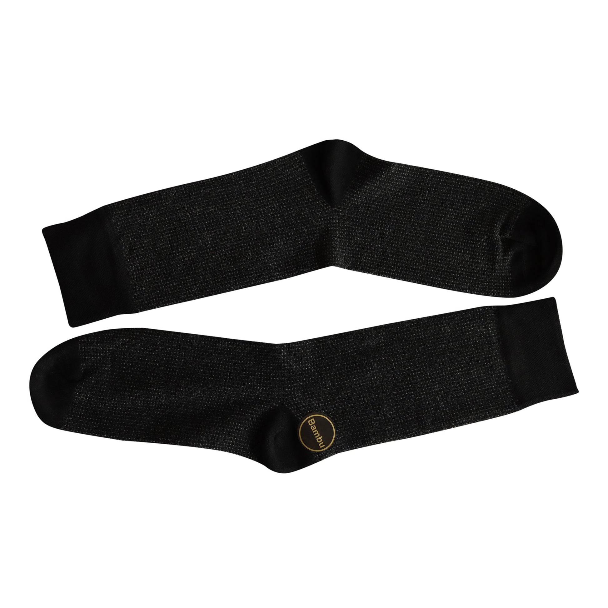 Louluu Men Wave Black Colour Bamboo Socks